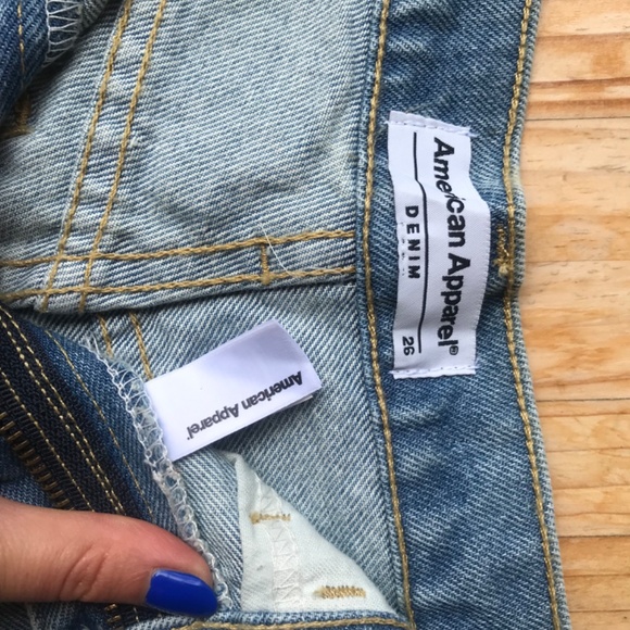 American Apparel Jean Shorts - High Waist - Size 26 - Picture 4 of 5